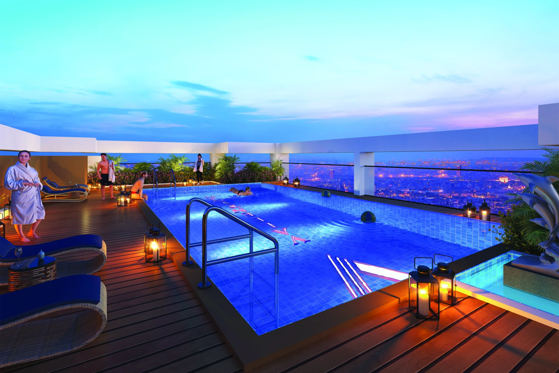 Proposed rooftop swimming pool and deck at Valeentina